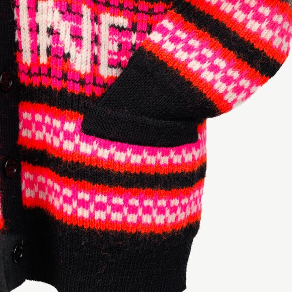 Celine Pink Striped Jacquard-Knit Wool Ski Cardigan - Picture 7 of 13